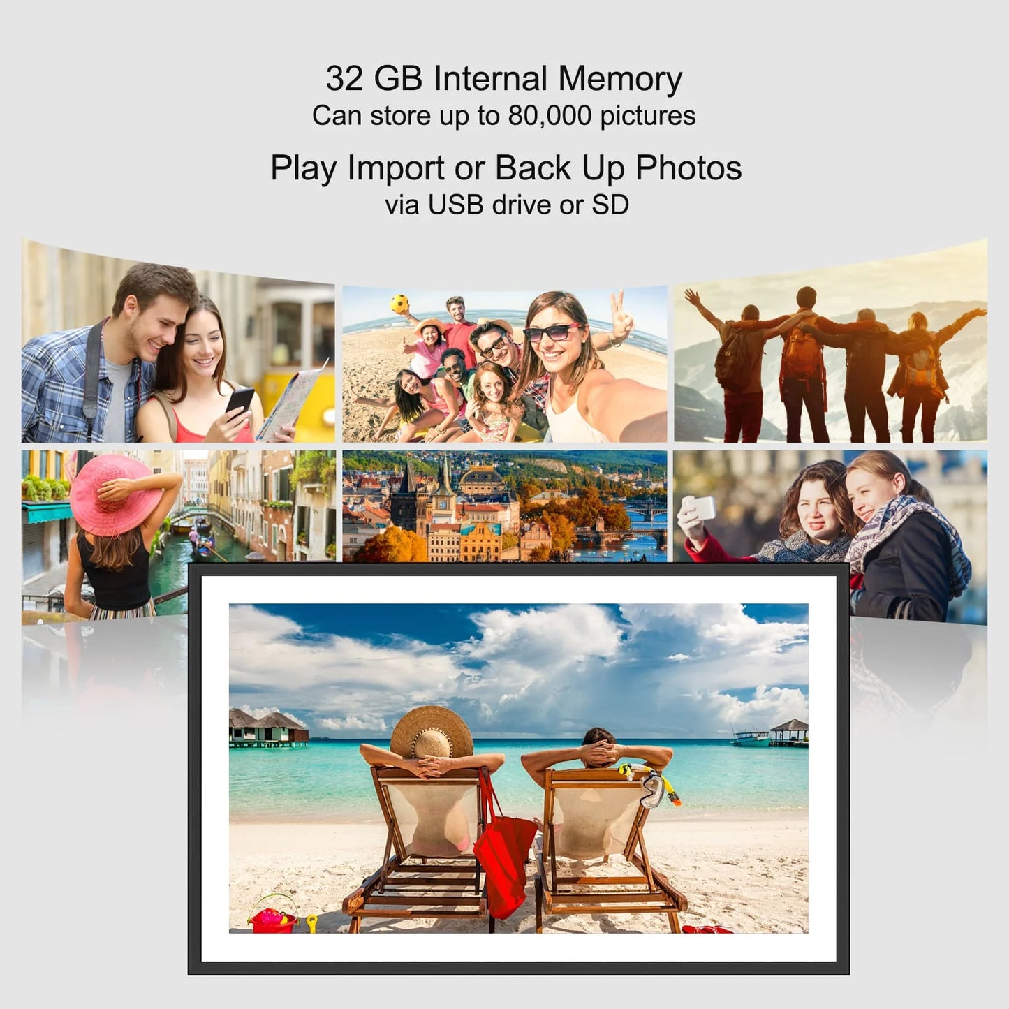 Frameo Digital Picture Frame 10.1 Inch 32GB Smart WiFi