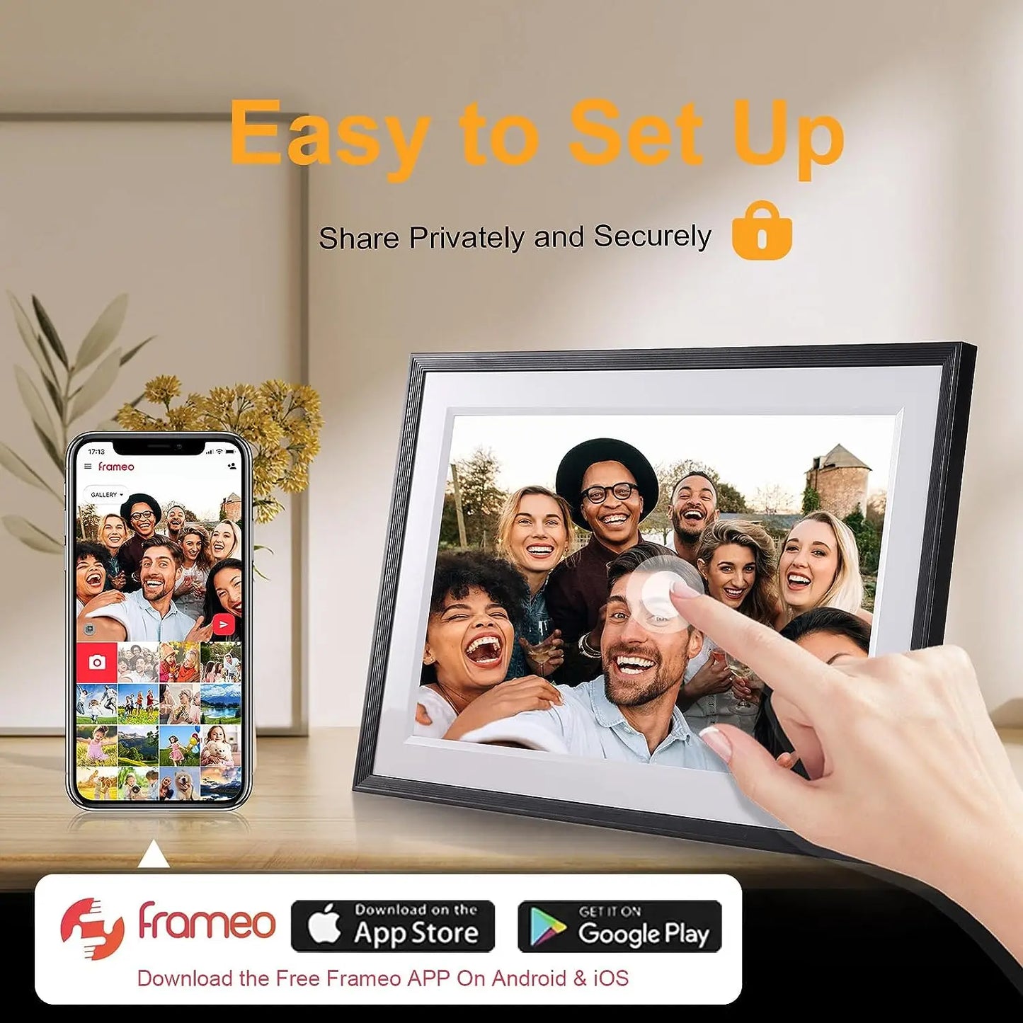 Frameo Digital Picture Frame 10.1 Inch 32GB Smart WiFi